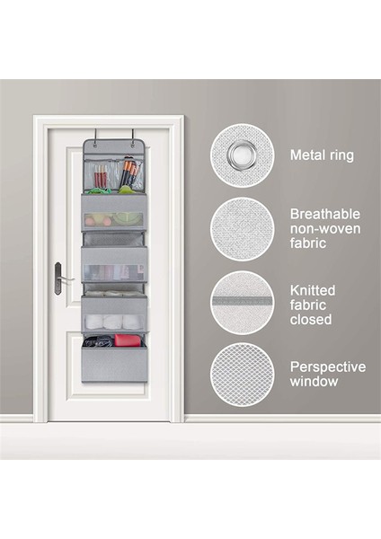 Dokumasız Kumaştan 4 Katlı Saklama Çantası Ev Gardırop Kapı Arkası Askılı Düzenleyici - Dalga Desenli (Yurt Dışından) indirimleri
