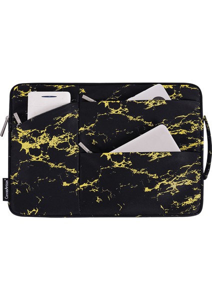 Canvasartısan H32-58 11 Inç Dizüstü Bilgisayarlar Için Su Geçirmez Kol Çantası, 3 Bölmeli/saplı Askılı Dizüstü Bilgisayar Çizilmez Taşıma Çantası - Sarı/siyah (Yurt Dışından)