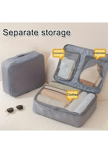 L Beden Seyahat Iç Çamaşırı Düzenleyici Taşınabilir Giysi Saklama Çantası El Bagajı Küpü - Gri (Yurt Dışından) modelleri