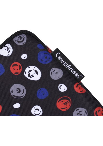 Canvasartısan H13-S21 Dairesel Baskı Desenli Dijital Aksesuarlar Fermuarlı Saklama Kutusu Telefon Kılıfı Taşınabilir Şarj Cihazı Fare Taşıma Çantası - Siyah (Yurt Dışından) modelleri