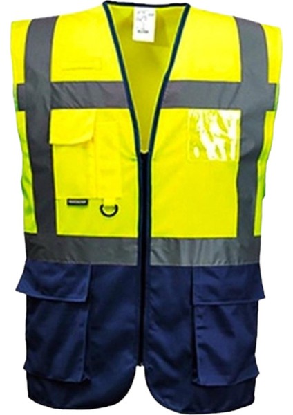 Uw 211 Reflektörlü Yönetici Ikaz Yeleği (Sarı/lacivert)