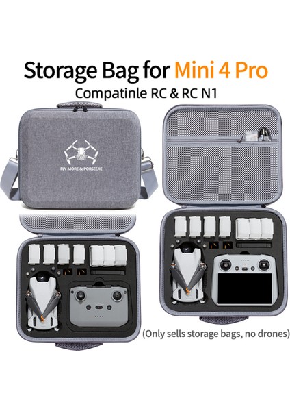 Djı Mini 4 Pro Drone Taşıma Çantası Darbeye Dalı Saklama Omuz Çantası - Siyah Astar (Yurt Dışından) fiyatları