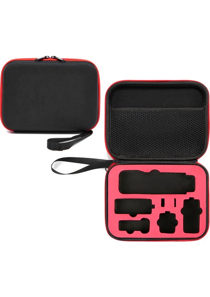 Djı Osmo Pocket 3 Cep Kamera Saklama Çantası Darbeye Dalı Sert Eva Taşınabilir Kılıf - Siyah / Kırmızı Astar (Yurt Dışından)