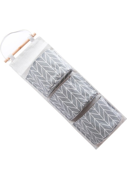 Keten 3 Cepli Düzenleyici Çok Katmanlı Kese Dolap Duvar Kapı Askılı Saklama Çantası - Mavi (Yurt Dışından)