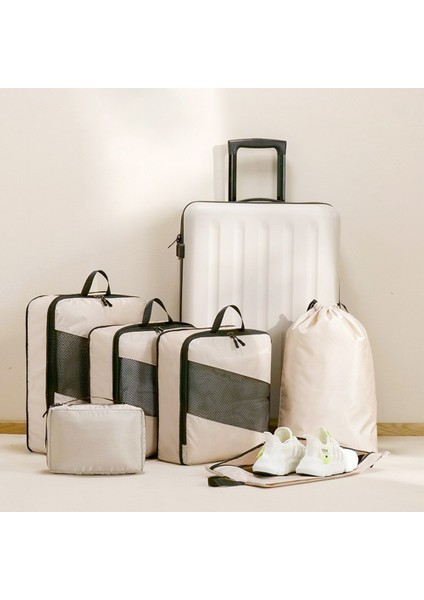 LG6S074 6 Parçalı Genişletilebilir Giysi Saklama Çantası Seyahat Düzenleyici Seti - Siyah (Yurt Dışından) fiyatları