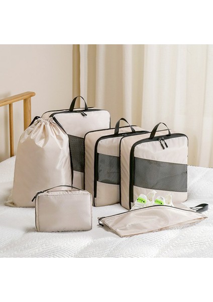 LG6S074 6 Parçalı Genişletilebilir Giysi Saklama Çantası Seyahat Düzenleyici Seti - Siyah (Yurt Dışından) modelleri