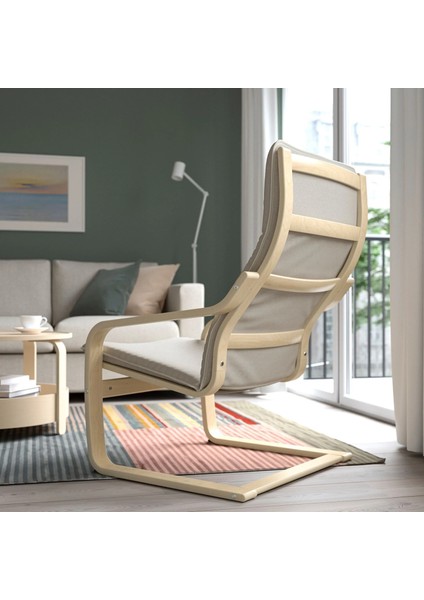 Poang Sallanan Koltuk Knisa Açık Bej Huş Yüksek Arkalıklı fırsatları