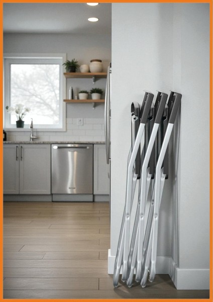 Sandalye Katlanır Duvara Asılabilir Yerden Tasarruf Sağlar Uzun Ömürlü 100 kg Kapasite 45 cm Siyah modelleri