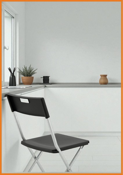 Sandalye Katlanır Duvara Asılabilir Yerden Tasarruf Sağlar Uzun Ömürlü 100 kg Kapasite 45 cm Siyah indirimleri