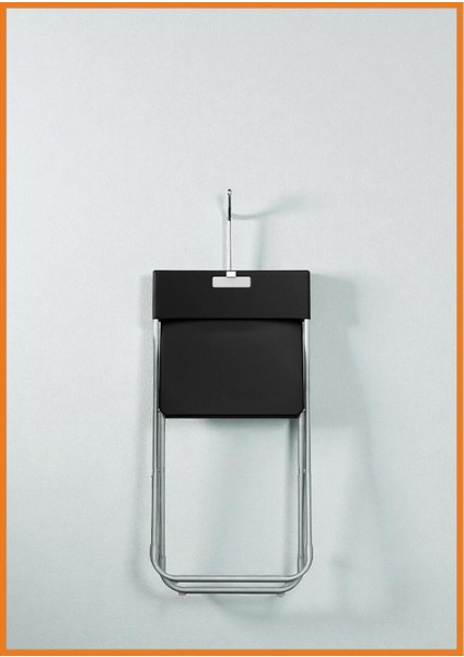 Sandalye Katlanır Duvara Asılabilir Yerden Tasarruf Sağlar Uzun Ömürlü 100 kg Kapasite 45 cm Siyah