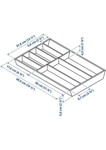 Uppdatera Çekmece Düzenleyici Bambu 32 x 50 cm fiyatları