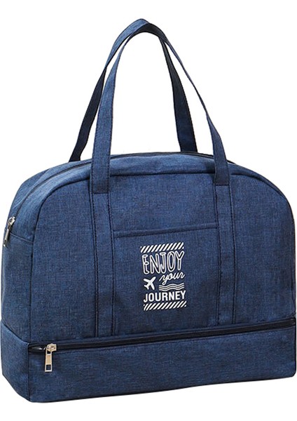 TB-0597 Küçük Boy Taşınabilir Yüzme Seyahat Giysileri Kozmetik Saklama Çantası, Ayakkabı Cebi ve Pvc Su Geçirmez Kese - Lacivert (Yurt Dışından)