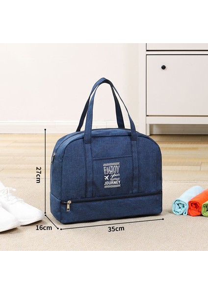 TB-0597 Küçük Boy Taşınabilir Yüzme Seyahat Giysileri Kozmetik Saklama Çantası, Ayakkabı Cebi ve Pvc Su Geçirmez Kese - Lacivert (Yurt Dışından) indirimleri