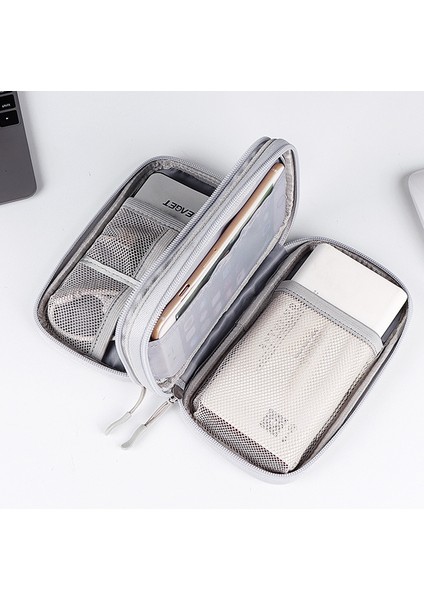 Boyut L (21X12,5X6 Cm) Düzenleyici Çanta Çok Katmanlı Saklama Çantası Kablo Şarj Adaptörü Için - Lacivert (Yurt Dışından) indirimleri