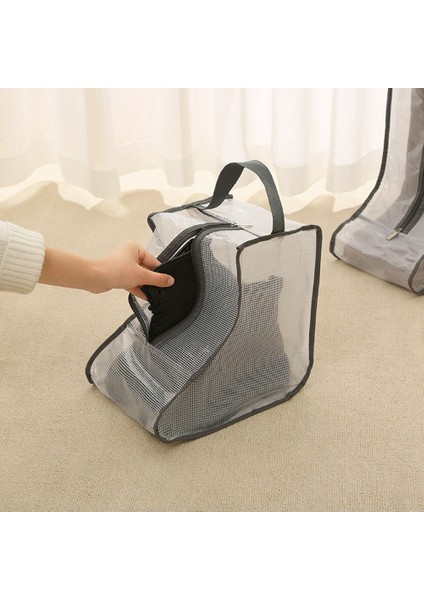 Fermuarlı Toz Geçirmez Ayakkabı Saklama Çantası, Şeffaf Pvc Su Geçirmez Kısa Bot Düzenleyici - Gri Kenar (Yurt Dışından) fırsatları