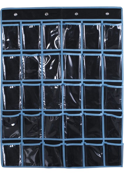 30 Cepli Cep Telefonu Saklama Çantası, Askılı Düzenleyici Kese, Sınıf Takvimi, Cep Tablosu, Hesap Makinesi Tutucu - Siyah (Yurt Dışından)