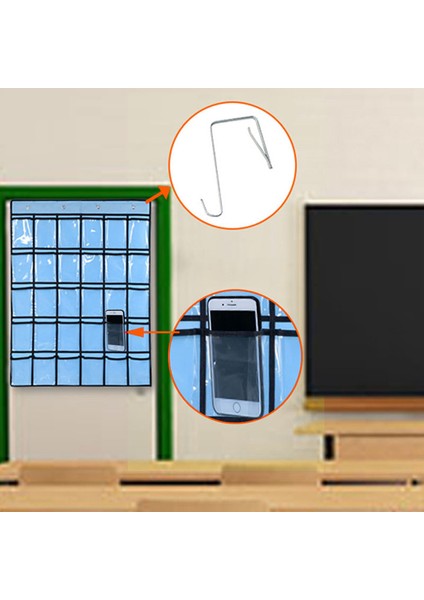 30 Cepli Cep Telefonu Saklama Çantası, Askılı Düzenleyici Kese, Sınıf Takvimi, Cep Tablosu, Hesap Makinesi Tutucu - Siyah (Yurt Dışından) fiyatları