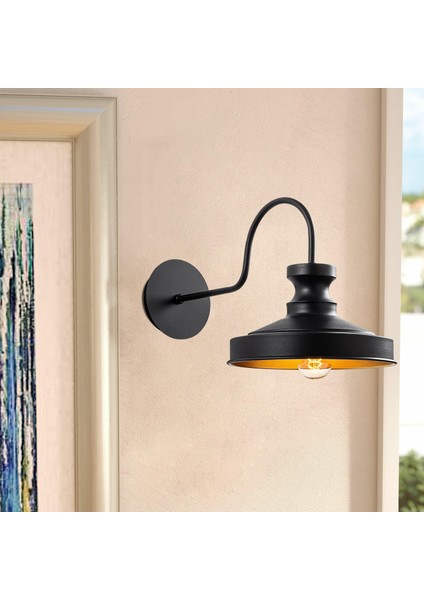 Güllü Endüstriyel Metal Sıvama Tekli Aplik Pütürlü Siyah,rustik Dekoratif Duvar Lamba GULLU-182BLACK indirimleri