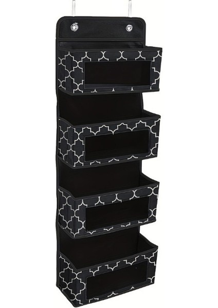 Dokumasız Kumaştan 4 Katlı Saklama Çantası Ev Gardırop Kapısı Arkası Askılı Düzenleyici - Büyük Fener Desenli (Yurt Dışından)