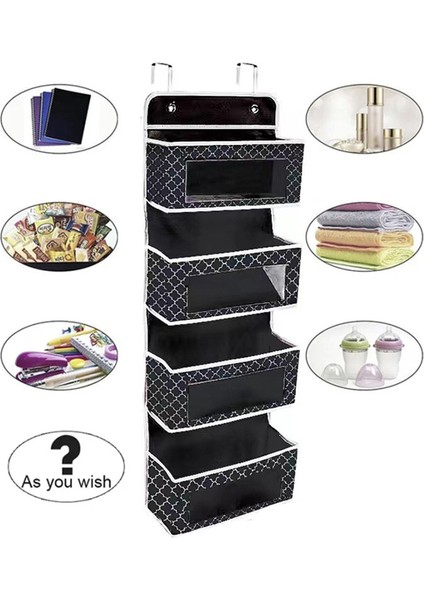 Dokumasız Kumaştan 4 Katlı Saklama Çantası Ev Gardırop Kapısı Arkası Askılı Düzenleyici - Büyük Fener Desenli (Yurt Dışından) fırsatları