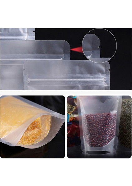 MX-008 100 Adet 10X15CM+3CM Şeffaf Saklama Çantası 20C Fermuarlı Kilitli Ayakta Duran Mat Numune Poşetleri (Bpa Içermez, Fda Sertifikası Yok) (Yurt Dışından) modelleri