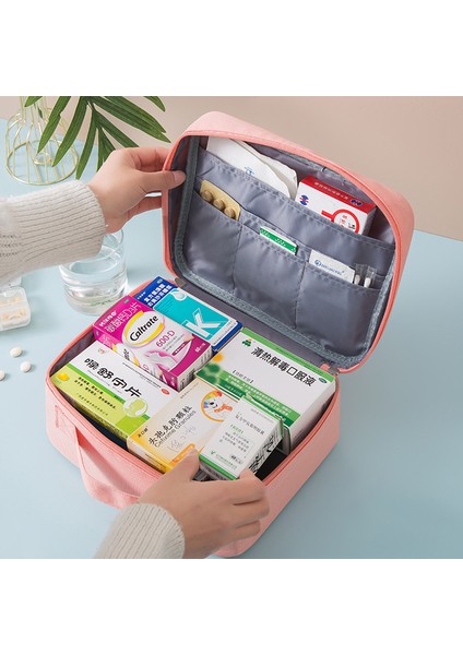 Büyük Boy Taşınabilir Seyahat Acil Tıbbi Çantası Ilaç Saklama Ilk Yardım Çantası - Pembe (Yurt Dışından) fiyatları