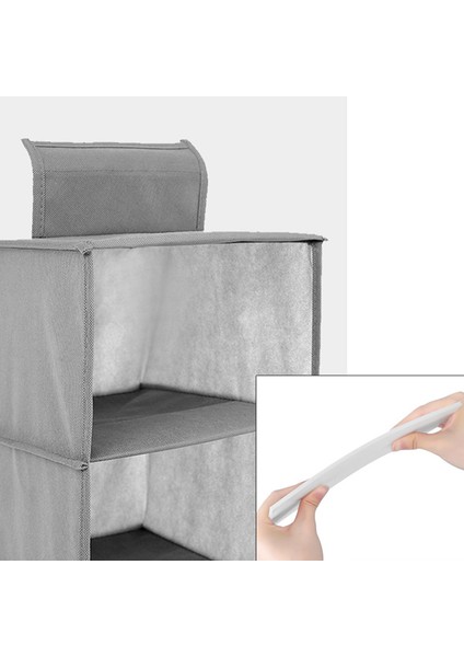 Moho & Home 6312 Dokumasız 10 Katmanlı Şapka Saklama Çantası Gardırop Ayakkabı Askısı Düzenleyici, 23*30*150 cm - Gri (Yurt Dışından) indirimleri