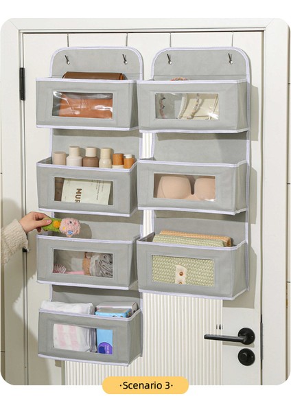 Kapı Üstü Askılı Düzenleyici 3 Katlı Saklama Çantası Şeffaf Pencereli Kumaş Askılı Oyuncaklar ve Çeşitli Eşyalar Için - Sarı (Yurt Dışından) indirimleri