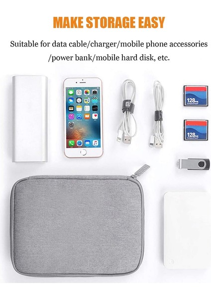 Bubm Dısxs-Myb Küçük Boy Tek Katmanlı Veri Kablosu Power Bank Taşıma Çantası Seyahat Dijital Aksesuar Saklama Çantası - Gri (Yurt Dışından) modelleri