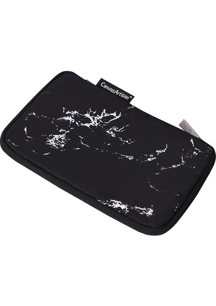 Canvasartısan H32-S21 Mermer Desenli Baskı Dijital Aksesuar Taşıma Çantası Fare Kulaklık Taşınabilir Şarj Cihazı Saklama Çantası - Siyah (Yurt Dışından)