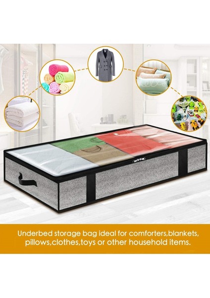 100X50X18CM Katlanabilir Dokumasız Yatak Altı Saklama Çantası Battaniye Giysi Fermuarlı Saklama Çantası (Yurt Dışından) fırsatları