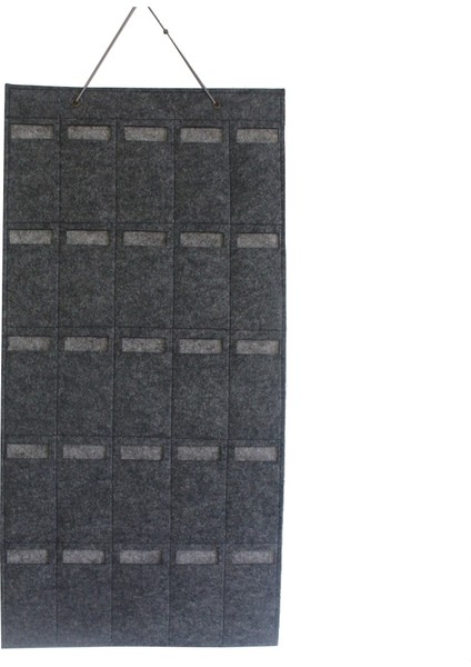 25 Yuvalı Duvara Asılan Keçe Güneş Gözlüğü Tutucu Çanta Gözlük Saklama Çantası Düzenleyici, Stil B - Koyu Gri (Yurt Dışından)