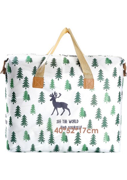 Saplı ve Fermuarlı Gardırop Düzenleyici Su Geçirmez Giysi Yatak Takımı Saklama Çantası, S Beden - Elk (Yurt Dışından)