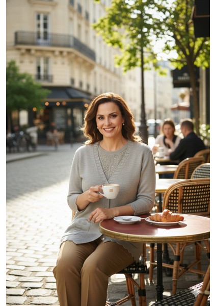 Kadın Anne Hırka Premium Pamuklu Doku Çift Cepli Önü Düğmeli Şık ve Zarif Dalga Motifli indirimleri