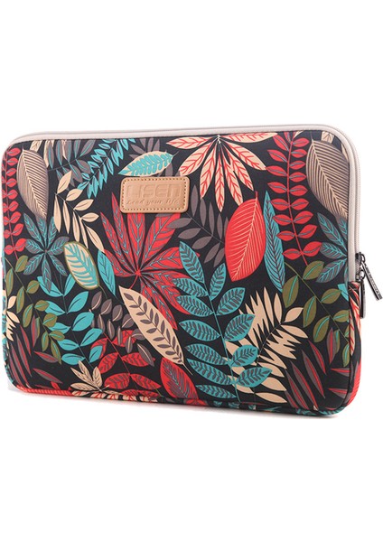 Lısen 14 Inç Renkli Yapraklar Dizüstü Bilgisayar Kılıfı, Boyut: 36,5 x 25,5 x 2 cm - Siyah Arka Plan (Yurt Dışından)