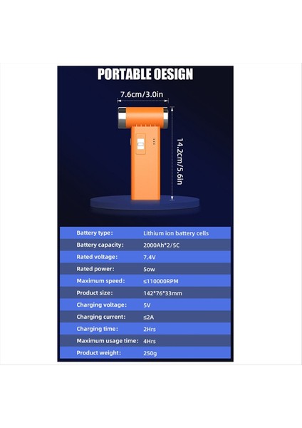 110000 Rpm Şiddetli Fan Mikro Tip Türbin Yüksek Hızlı Boost Hurricane Saç Kurutma Makinesi Sürekli Değişken (Yurt Dışından)
