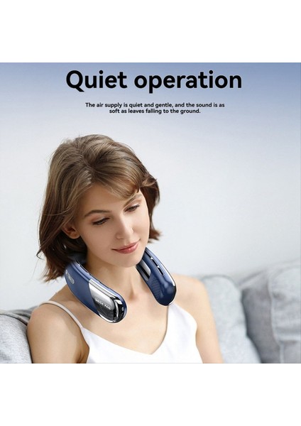 Sessiz Taşınabilir USB Boyun Vantilatörü 1200MAH Kanatsız Soğutma LED Dijital Ekran 5. Vites Elektrikli Vantilatörler (Yurt Dışından)