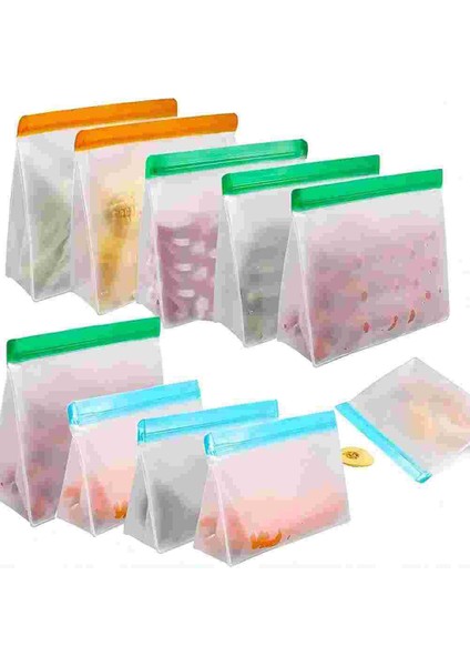 10 Adet / Takım S+M+L Mutfak Buzdolabı Saklama Poşeti Peva Gıda Taze Tutma Sızdırmazlık Poşeti (Bpa Içermez, Fda Sertifikalı Değildir) (Yurt Dışından)