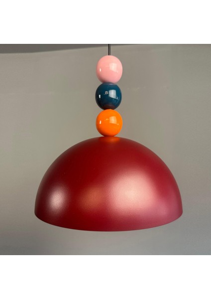 Yimpi Vişne - Turuncu Deniz Yeşili Pembe Boncuk Başlık Avize Sarkıt Lamba Salon Mutfak Avize modelleri