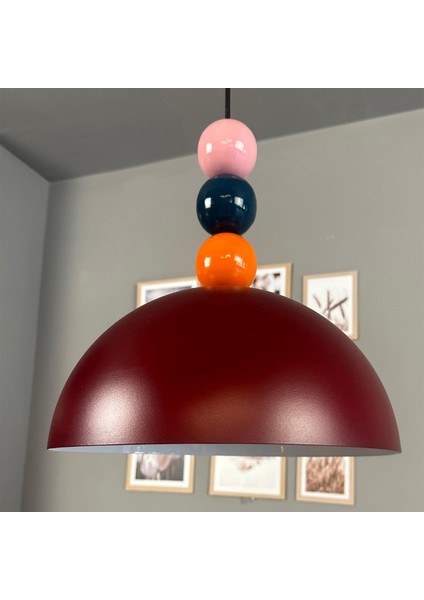 Yimpi Vişne - Turuncu Deniz Yeşili Pembe Boncuk Başlık Avize Sarkıt Lamba Salon Mutfak Avize fırsatları