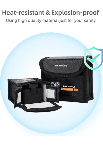 Sunnylıfe AT-DC479 Djı Avata 3 Güvenli Çanta Patlamaya Dalı Isıya Dalı Lityum Pil Saklama Çantası (Yurt Dışından) modelleri
