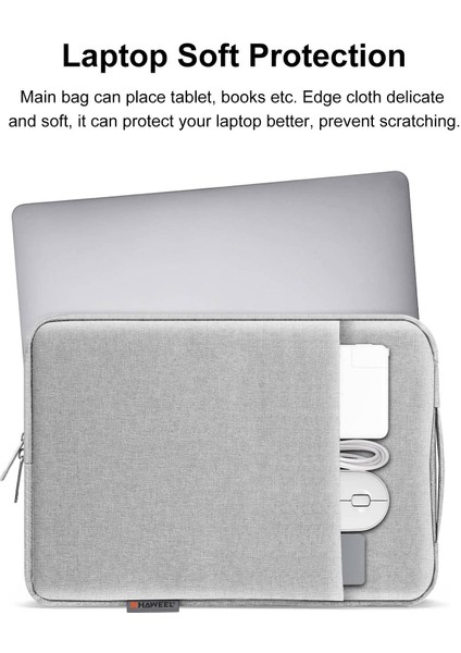 Haweel HWL7020 14-15 Inç MacBook Pro 14 Inç (2021) / 15 Inç (2013) / (2016) Çizilmeye Dalı Taşıma Çantası Saplı Taşınabilir Kol Çantası - Gri (Yurt Dışından) fırsatları