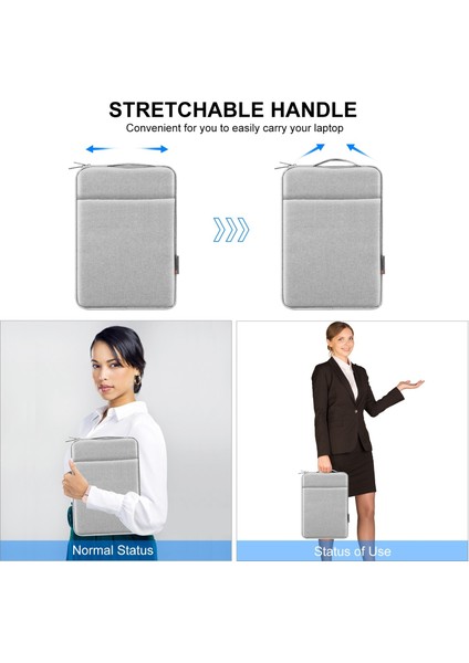 Haweel HWL7020 14-15 Inç MacBook Pro 14 Inç (2021) / 15 Inç (2013) / (2016) Çizilmeye Dalı Taşıma Çantası Saplı Taşınabilir Kol Çantası - Gri (Yurt Dışından) indirimleri