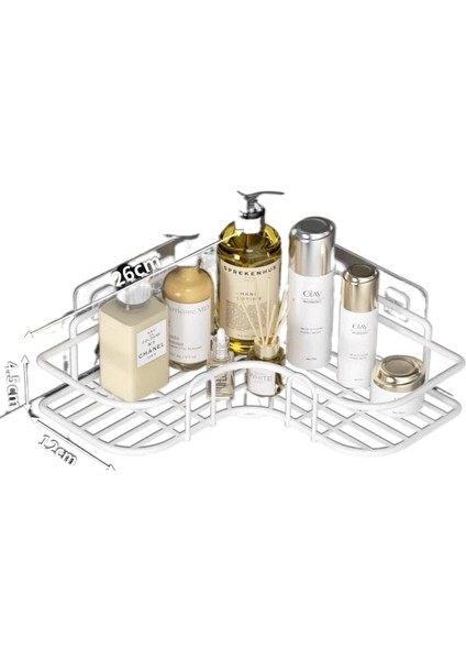 Deliksiz Banyo Üçgen Banyo Depolama Rafı Güçlü Tutkal El Yıkama Köşe Depolama Rafı (Yurt Dışından)