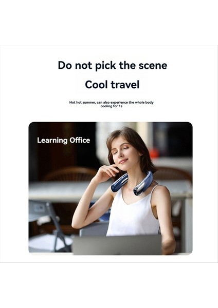 Sessiz Taşınabilir USB Boyun Vantilatörü 1200MAH Kanatsız Soğutma LED Dijital Ekran 5. Vites Elektrikli Vantilatörler (Yurt Dışından) fırsatları