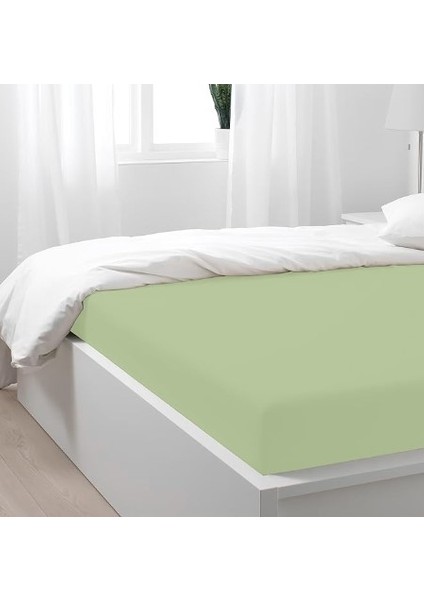 Battal Boy Çift Kişilik (180X200) Fitted Çarşaf ( Pastel Yeşil )