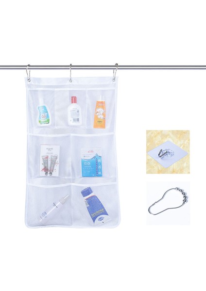 7 Izgaralı File Duş Askılı Çanta Düzenleyici Polyester Banyo Askılı Cepler (Yurt Dışından)
