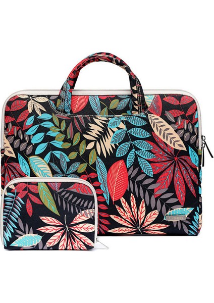 Lısen Desen Baskılı Tuval Taşıma Çantası 13,3 Inç Dizüstü Bilgisayarlar Için Taşınabilir Saklama Çantası Mini Çantalı - Renk: Siyah (Yurt Dışından)