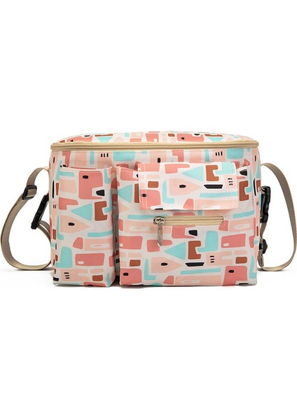 Seyahat, Bebek Arabası, Motosiklet, Bisiklet Saklama Kutusu Için Çift Askılı Büyük Kapasiteli Bebek Bezi Çantası - Pembe (Yurt Dışından)