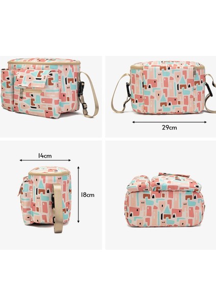 Seyahat, Bebek Arabası, Motosiklet, Bisiklet Saklama Kutusu Için Çift Askılı Büyük Kapasiteli Bebek Bezi Çantası - Pembe (Yurt Dışından) modelleri